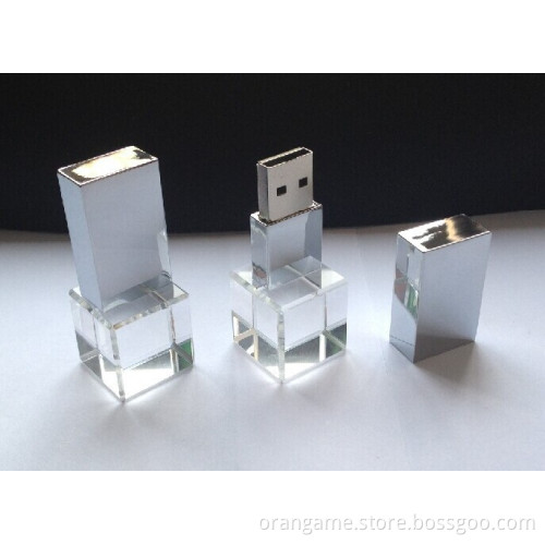 Crystal USB Flash Drive, USB Flash Drive with 3D Logo Engraving